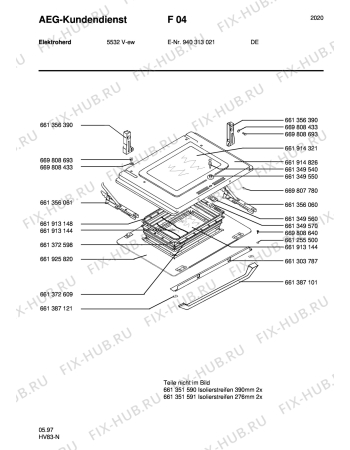 Взрыв-схема плиты (духовки) Aeg 5532V-W - Схема узла Section4